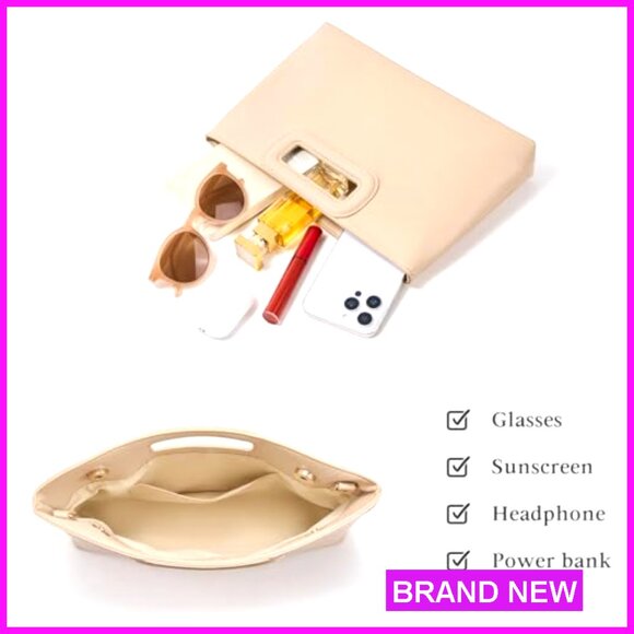 Top Handle Clutch Evening Bag with Gold Chain Shoulder Strap